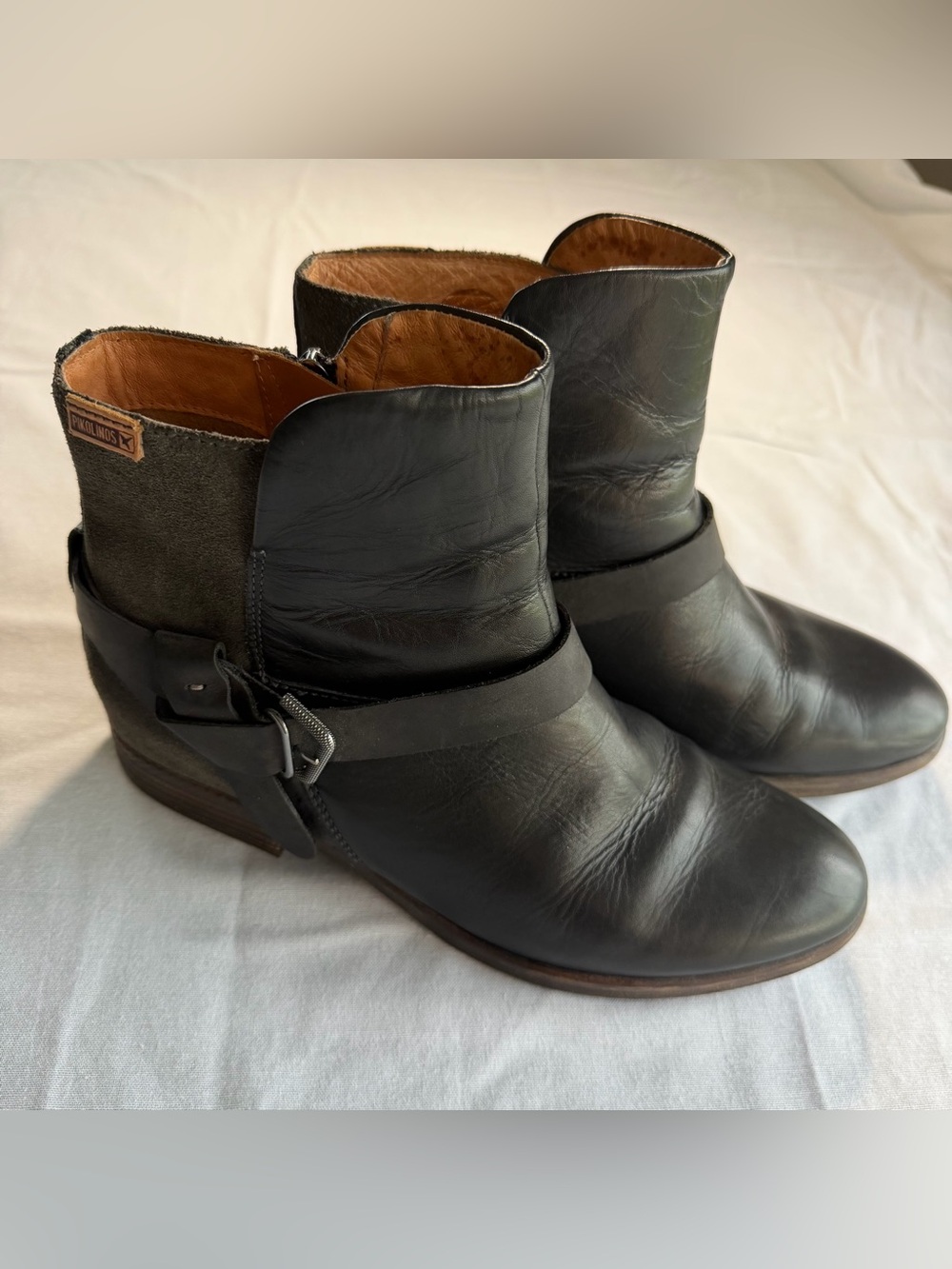 PIKOLINOS Black Leather & Suede Harness Ankle Boots Women’s Size 41 - Picture 2 of 16